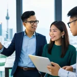 지역별 취업 동향 - **Prompt 1: Digital Innovation in Kuala Lumpur's Co-Working Space**
"A group of four diverse you...