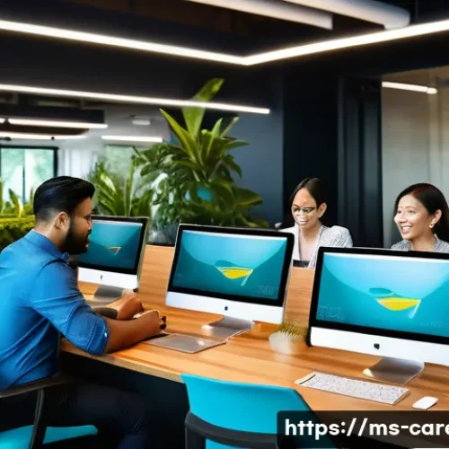 Home 31 기업문화 맞춤형 진로 탐색 - A modern Malaysian office environment showing a diverse group of professionals collaborating in an o...